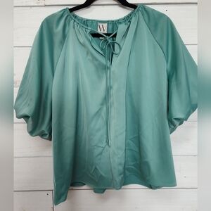 Worthington Women's Jade Blouse With Bubble Sleeves